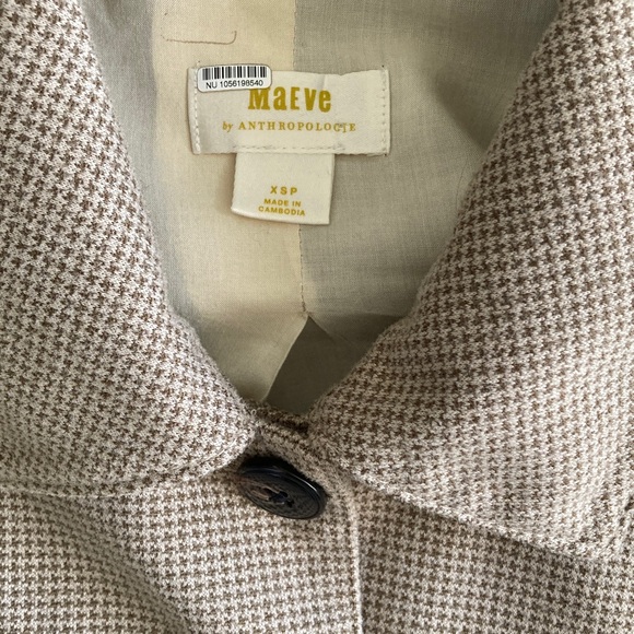 Anthropologie Maeve Tan Houndstooth Lightweight Utility Jacket NWOT - Picture 9 of 13